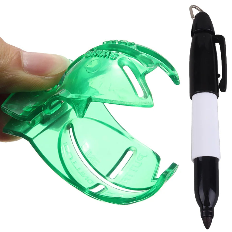 Golf Ball Liner Triple Line with 2 Marker Pen Color Blue Red Putting Position Aids Line Marker Drop Ship