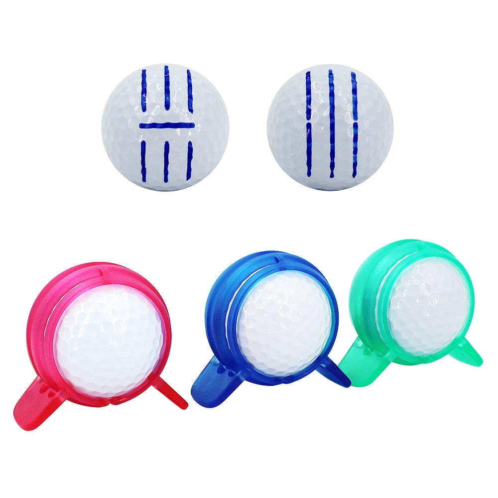 Golf Ball Liner Triple Line with 2 Marker Pen Color Blue Red Putting Position Aids Line Marker Drop Ship
