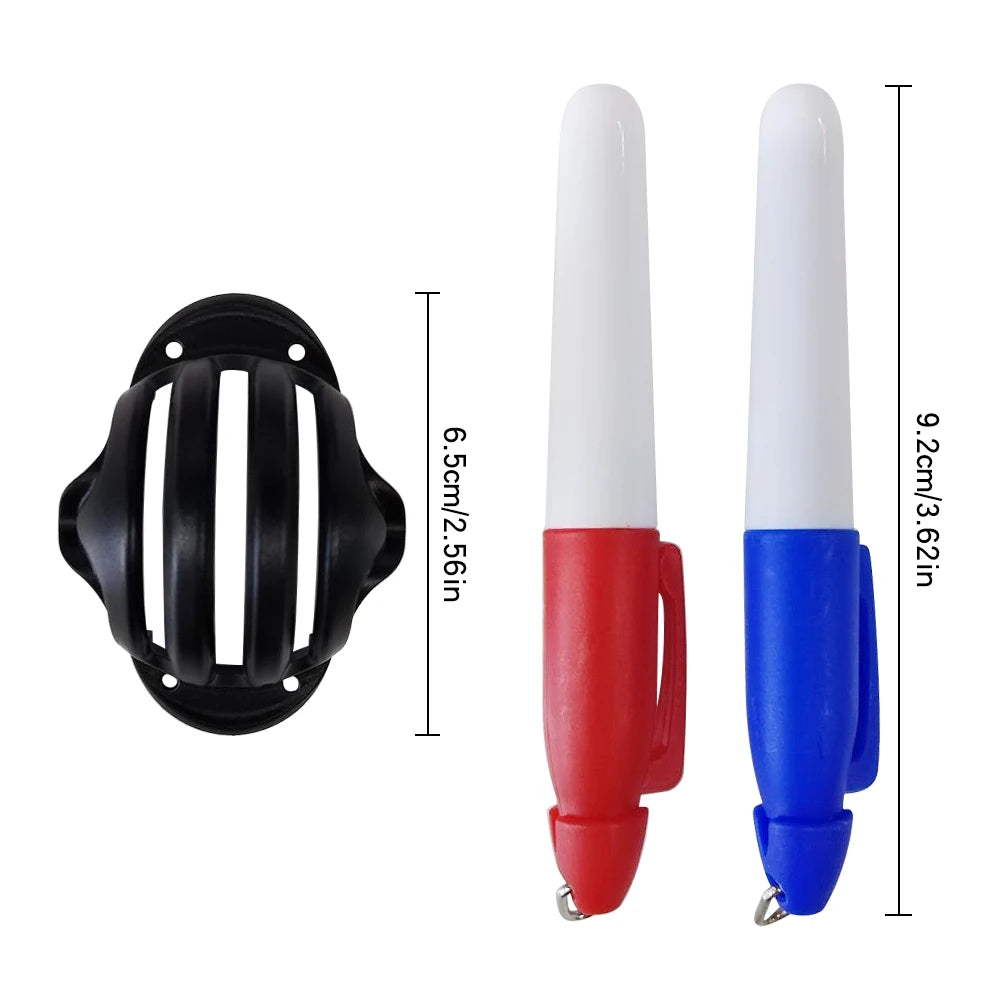 Golf Ball Liner Triple Line with 2 Marker Pen Color Blue Red Putting Position Aids Line Marker Drop Ship